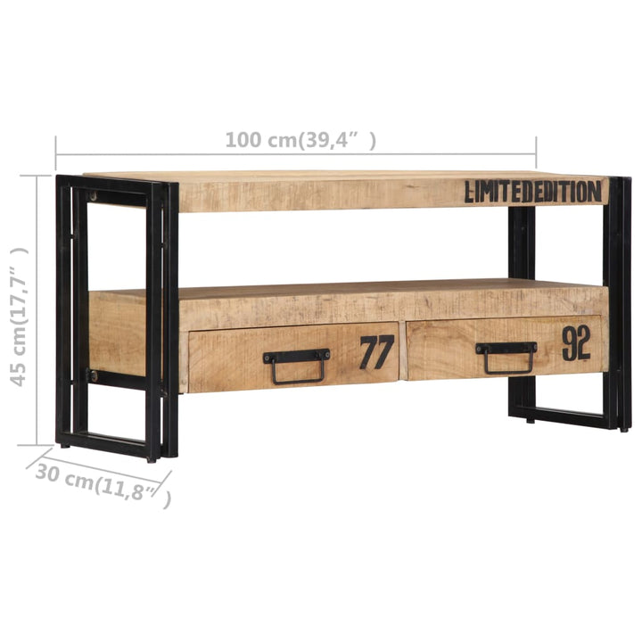 Tv-Bänk 100X30X45 Cm Massivt Mangoträ