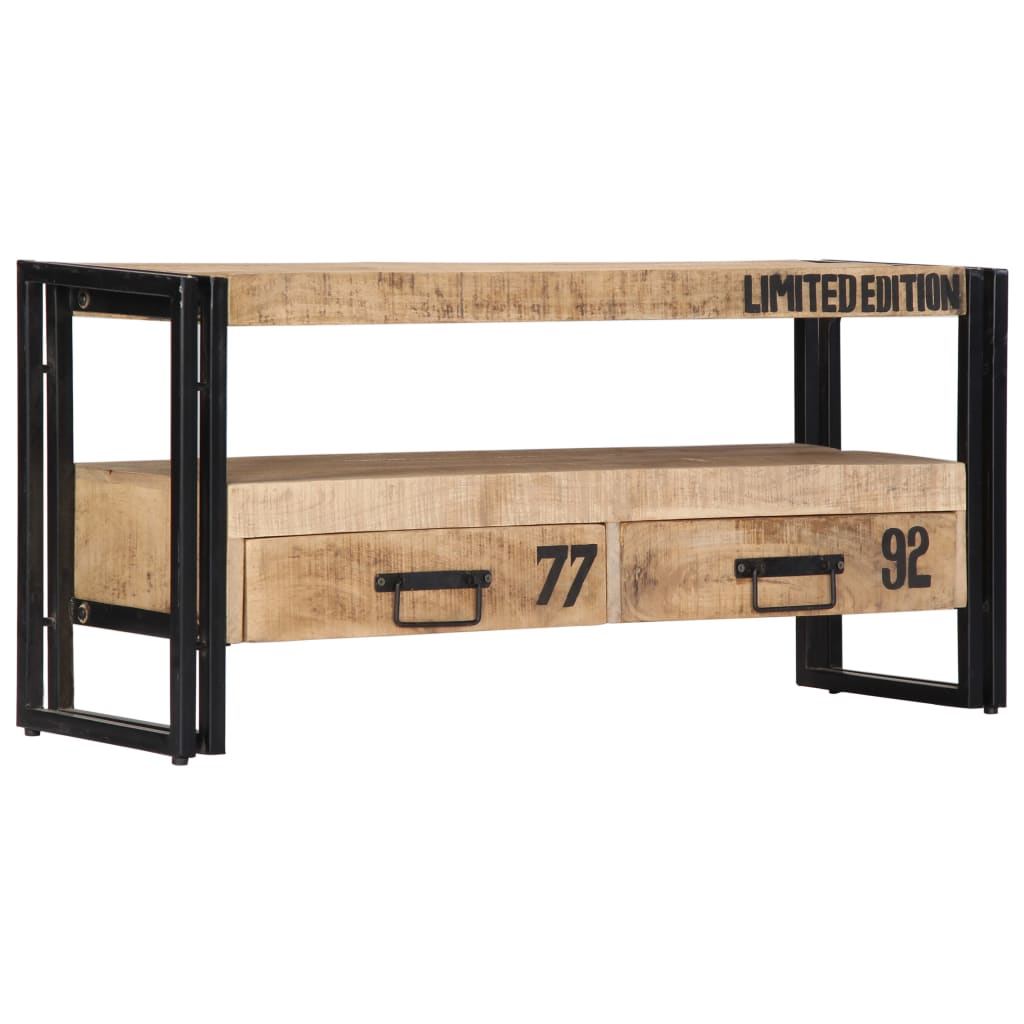 Tv-Bänk 100X30X45 Cm Massivt Mangoträ