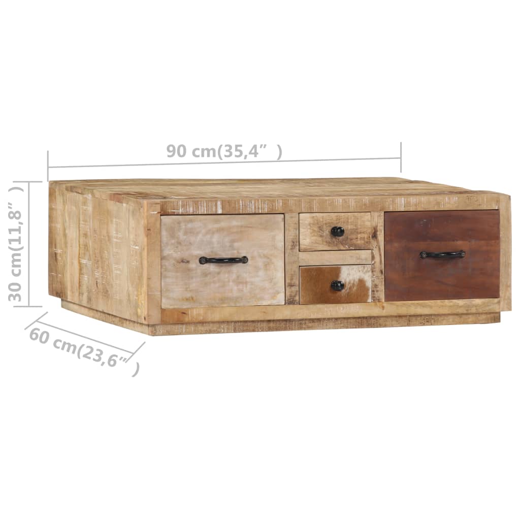 Soffbord 90X60X30 Cm Massivt Mangoträ