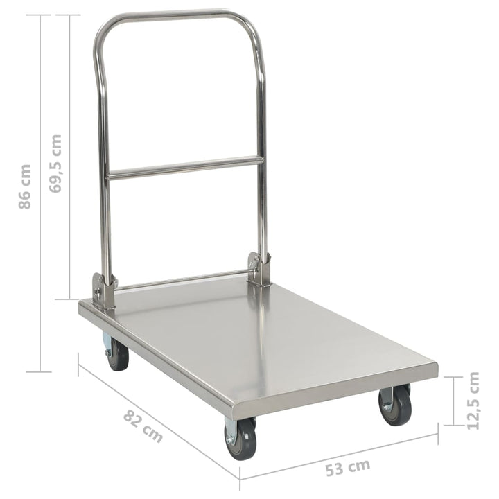 Rullvagn 82X53X86 Cm Rostfritt Stål Silver