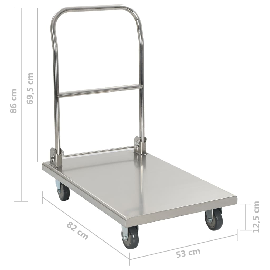 Rullvagn 82X53X86 Cm Rostfritt Stål Silver