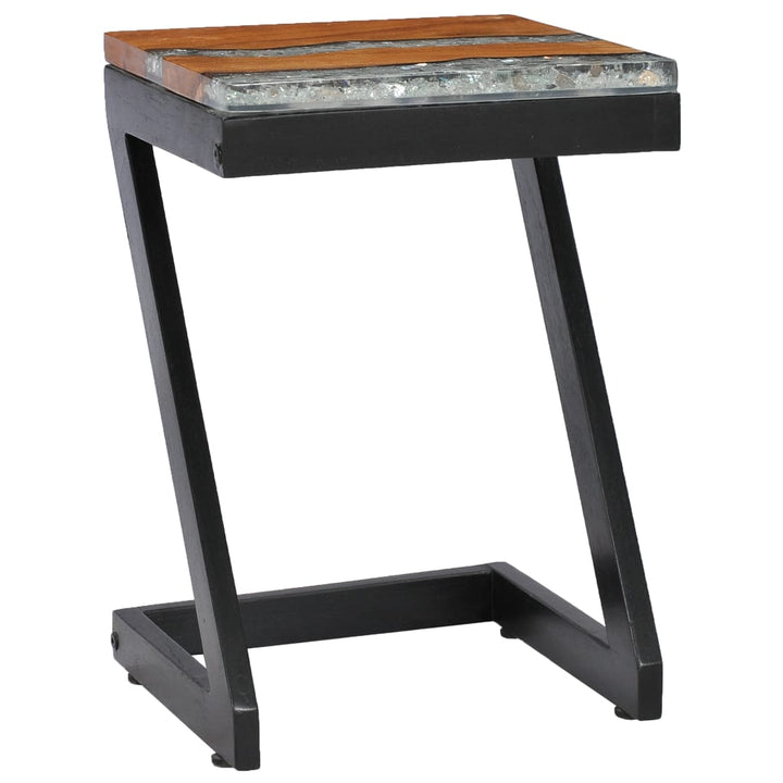 Soffbord 30X30X50 Cm Massivt Teakträ Och Polyresin