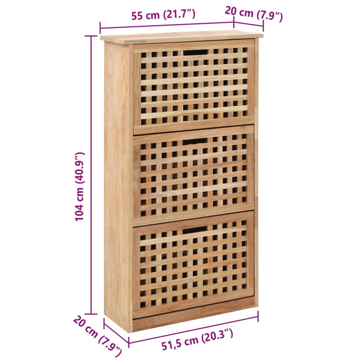 Skoskåp Massivt Valnötsträ 55X20X