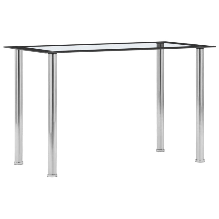 Matbord Svart Och Transparent 120X60X75 Cm Härdat Glas