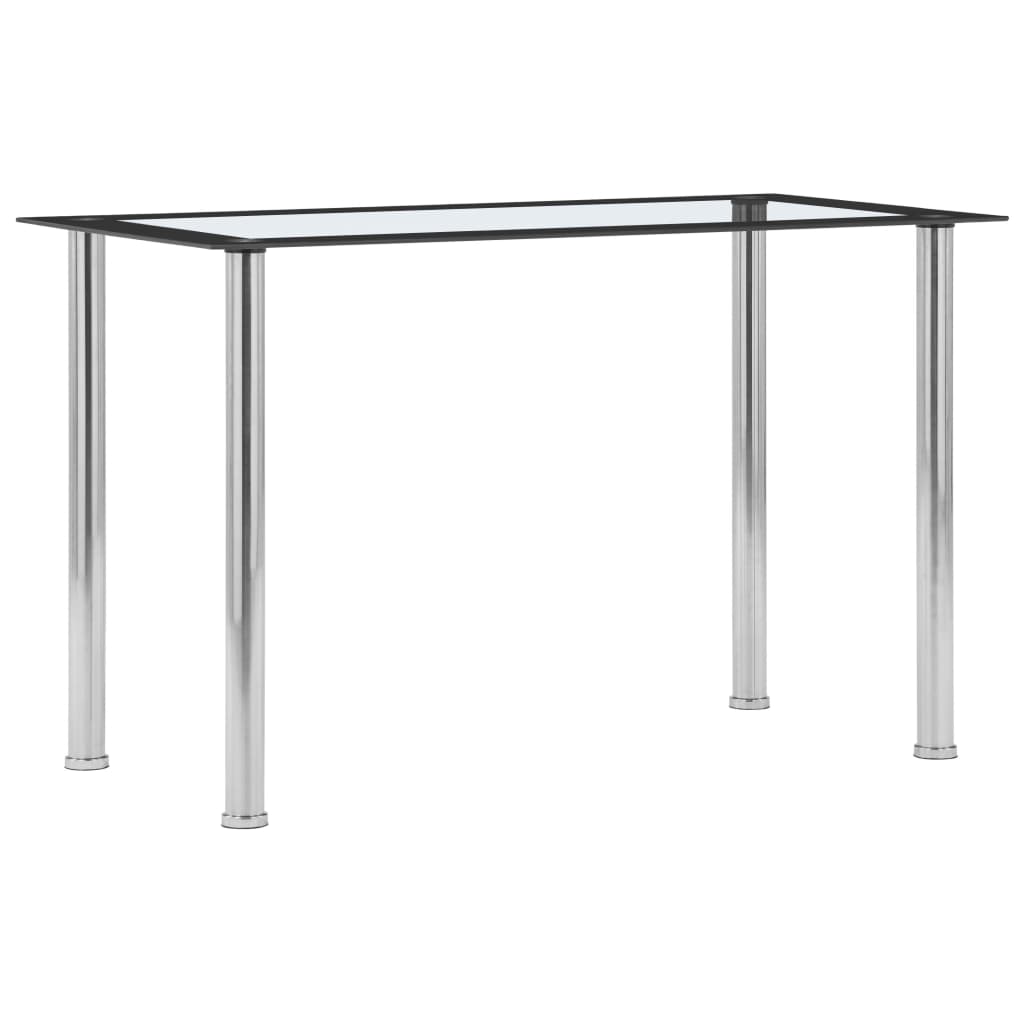 Matbord Svart Och Transparent 120X60X75 Cm Härdat Glas