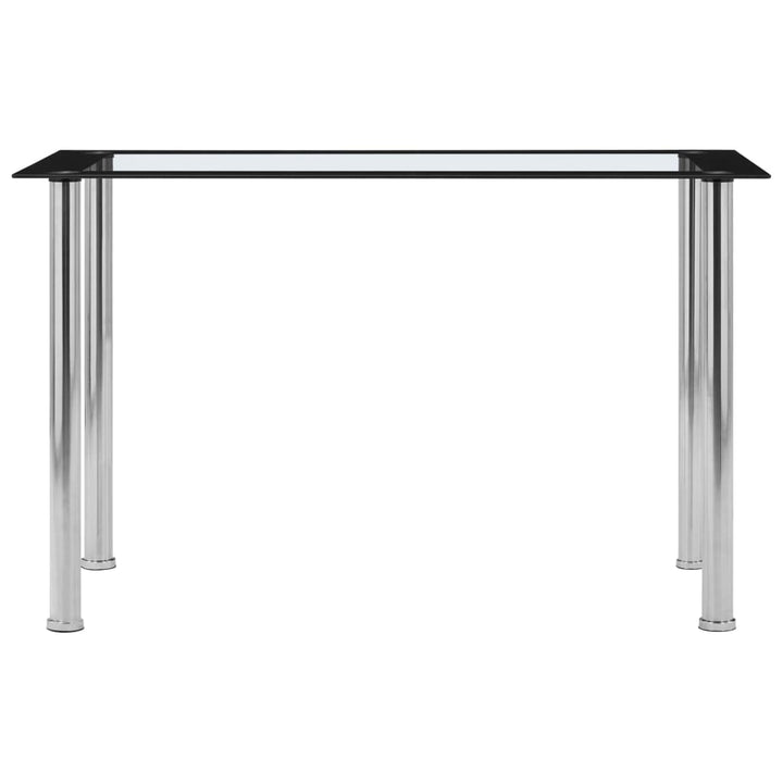 Matbord Svart Och Transparent 120X60X75 Cm Härdat Glas