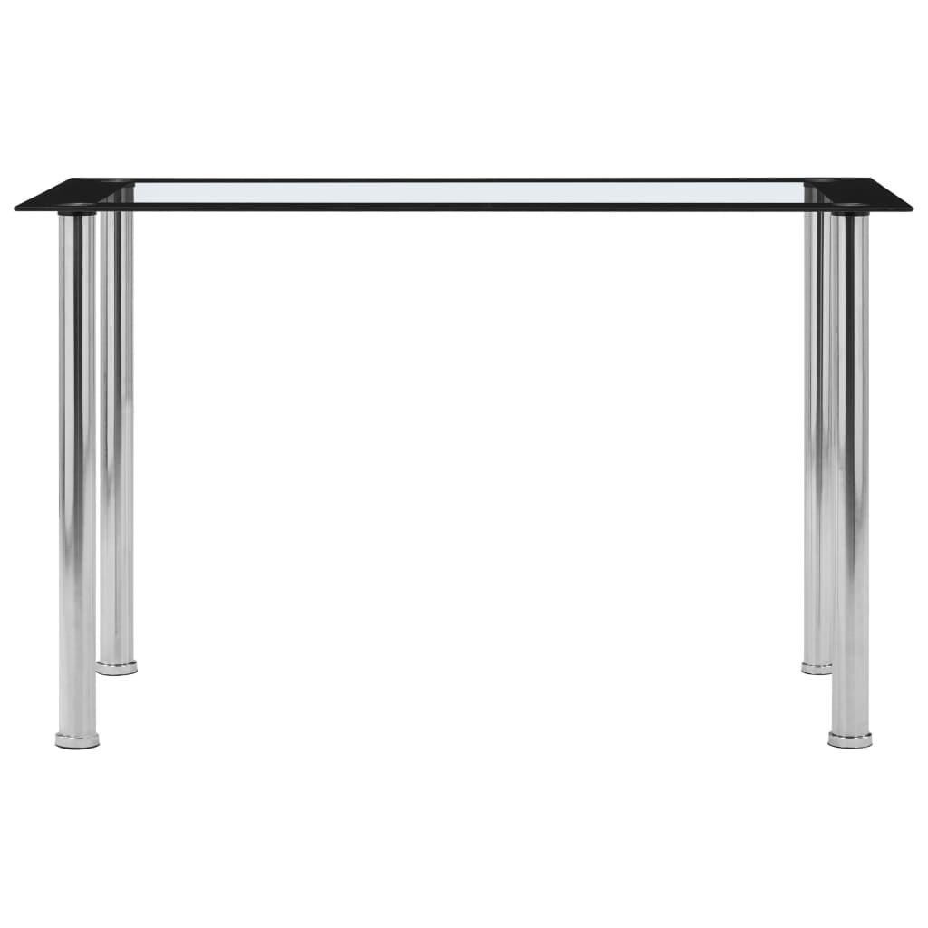 Matbord Svart Och Transparent 120X60X75 Cm Härdat Glas