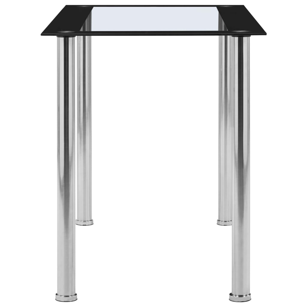 Matbord Svart Och Transparent 120X60X75 Cm Härdat Glas