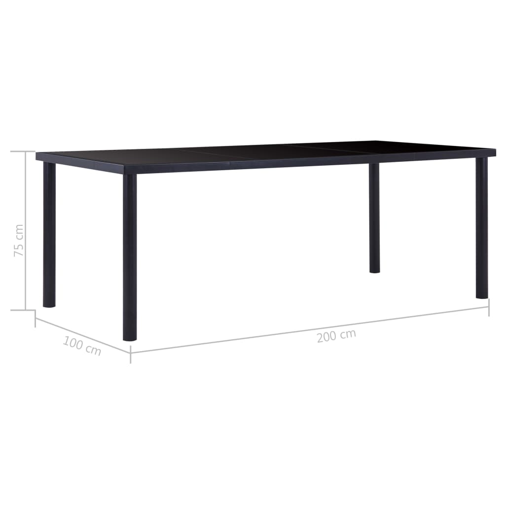 Matbord Svart Härdat Glas
