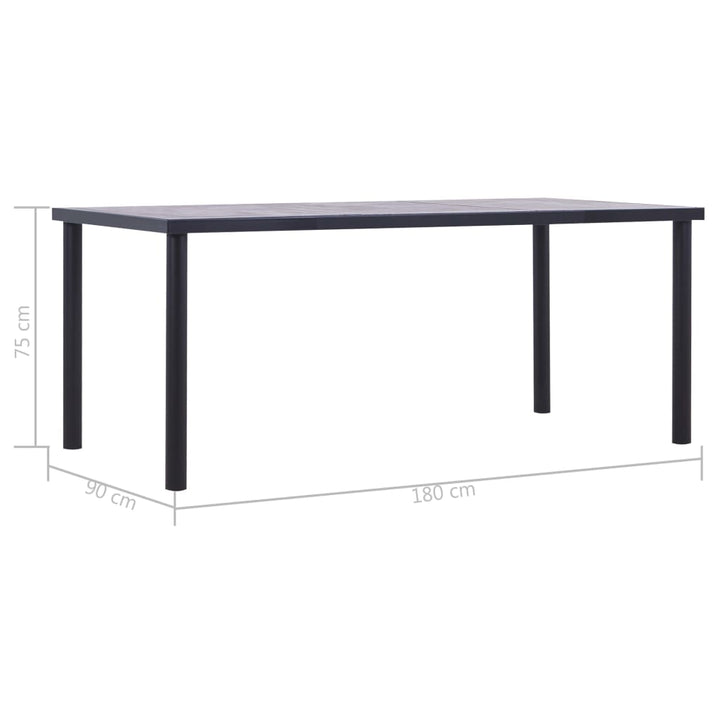 Matbord Svart Och Betonggrå Mdf