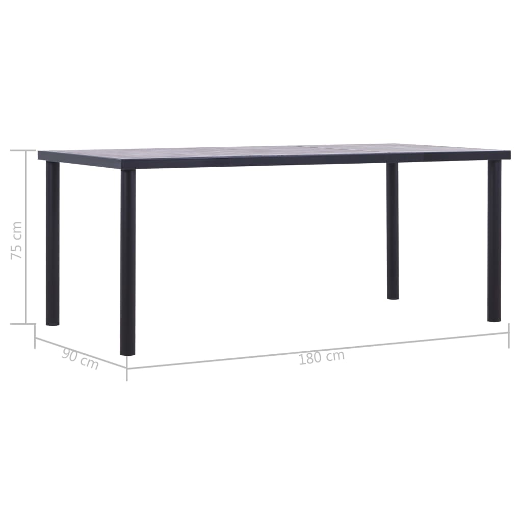 Matbord Svart Och Betonggrå Mdf