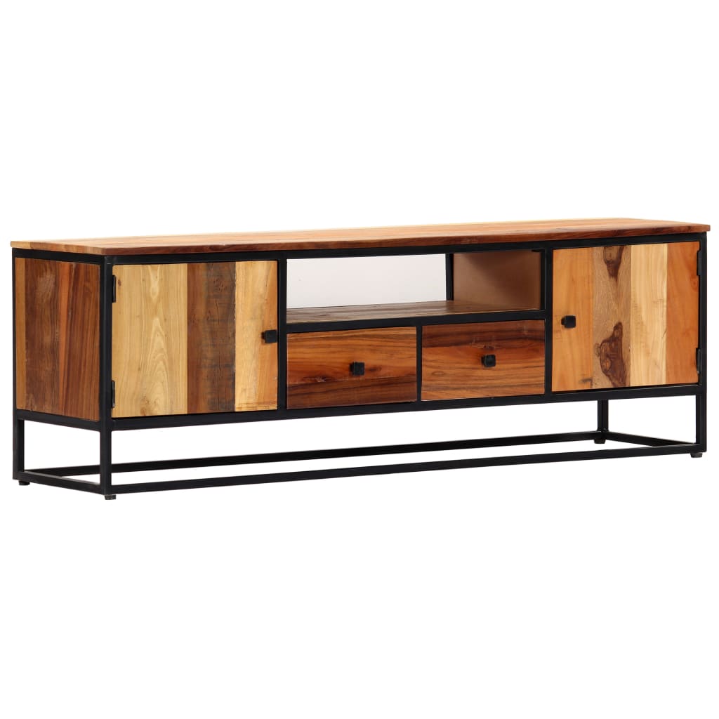 Tv-Bänk 120X30X40 Cm Massivt Återvunnet Trä Och Stål