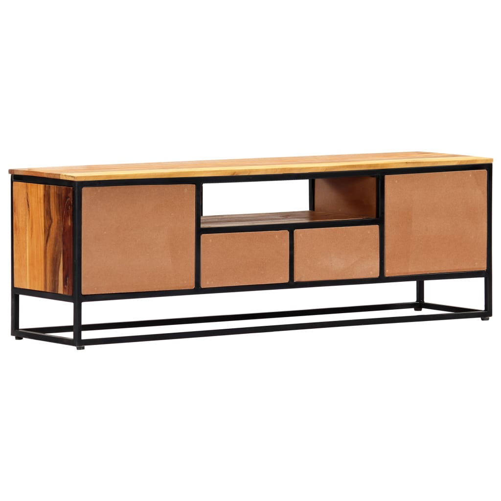 Tv-Bänk 120X30X40 Cm Massivt Återvunnet Trä Och Stål