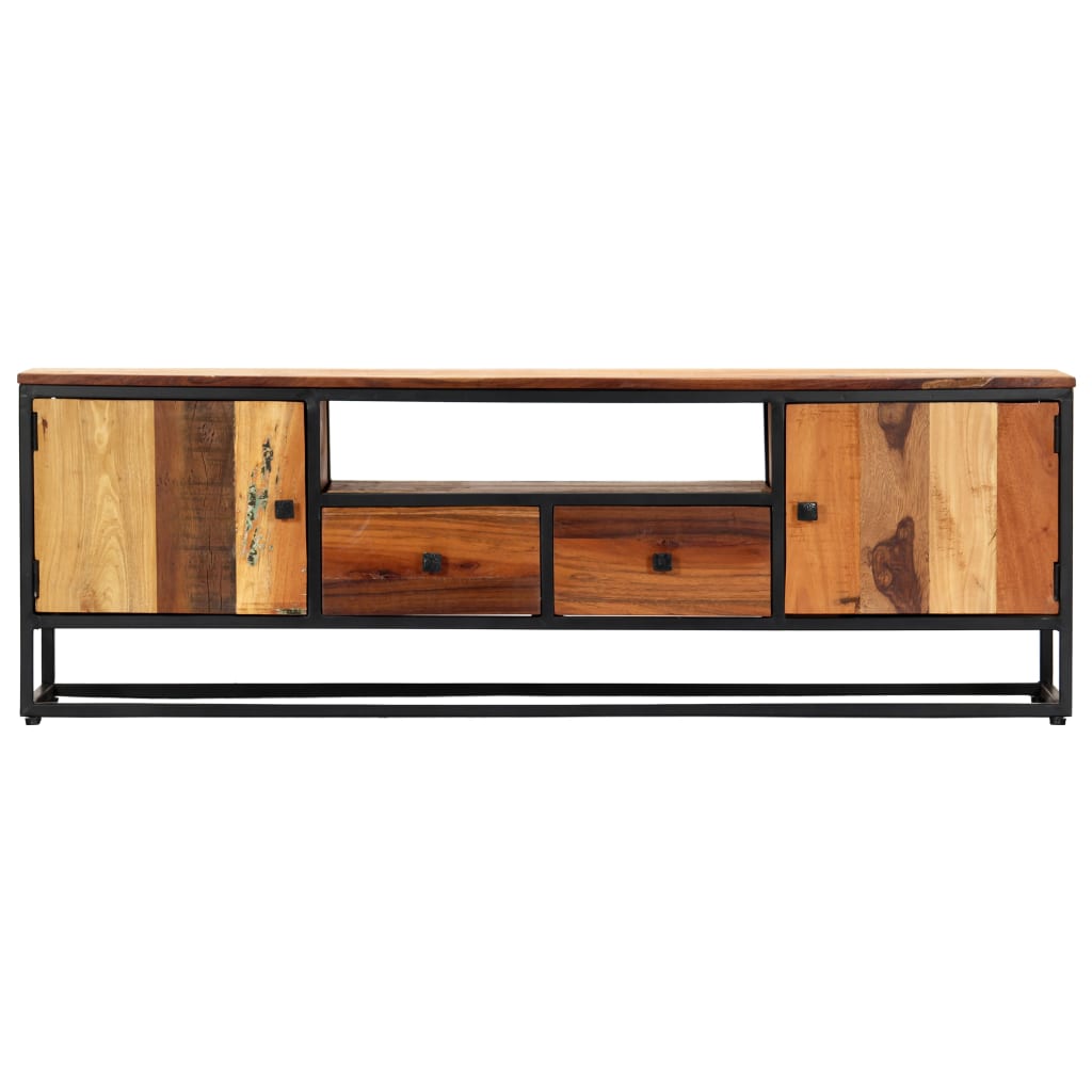 Tv-Bänk 120X30X40 Cm Massivt Återvunnet Trä Och Stål