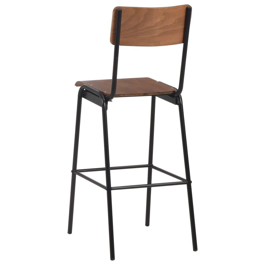 Bargrupp 3 Delar Stål Brun Svart