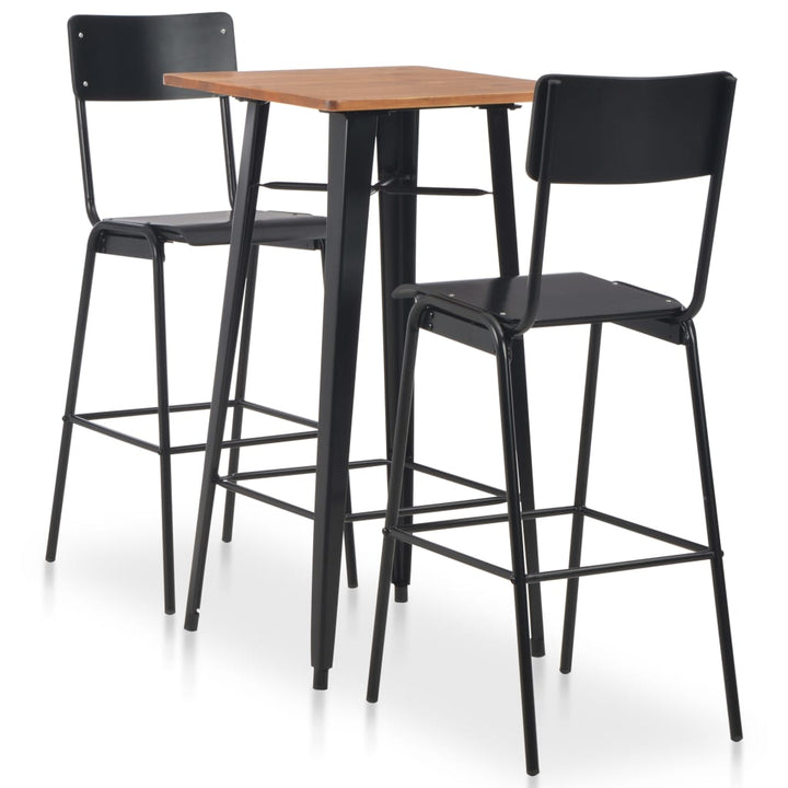 Bargrupp 3 Delar Stål Svart