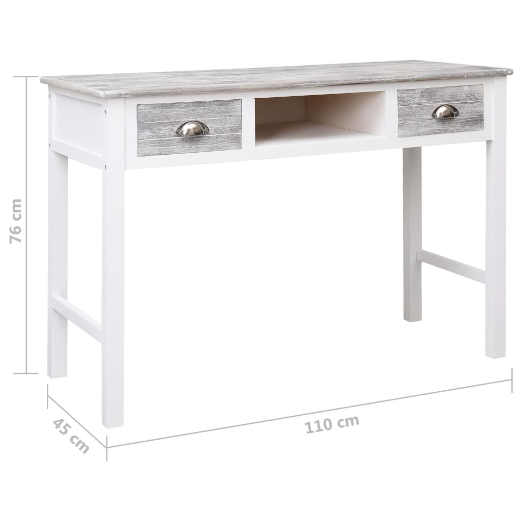 Skrivbord Grå 110X45X76 Cm Trä