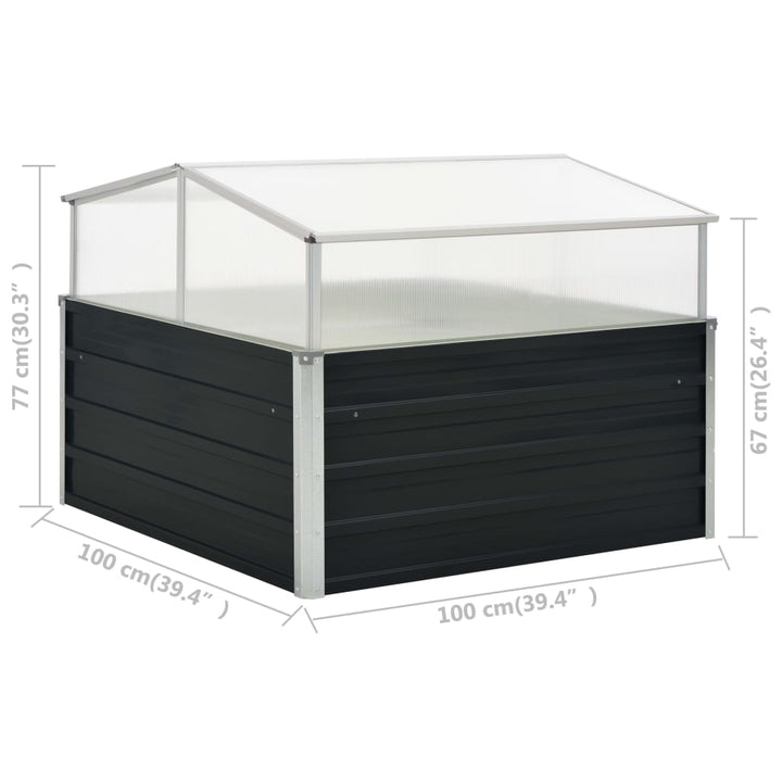 Växthus 100X100X77 Cm Galvaniserat Stål