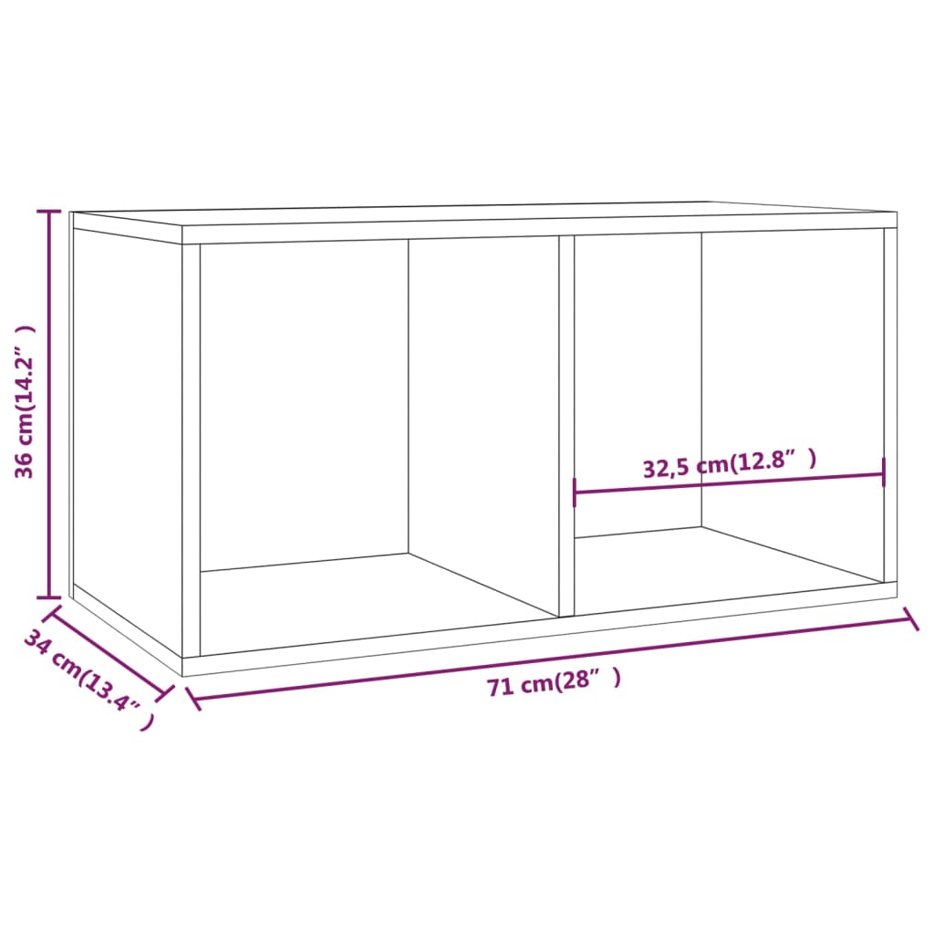 Vinylhylla 71X34X36 Cm Konstruerat Trä
