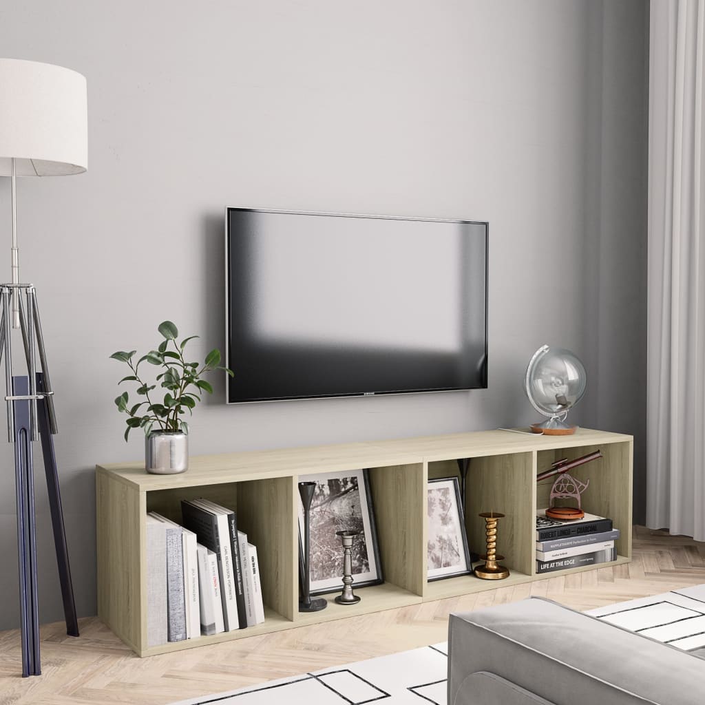 Bokhylla/Tv-Bänk Hantverksmässig Ek 36X30X143Cm Konstruerat Trä