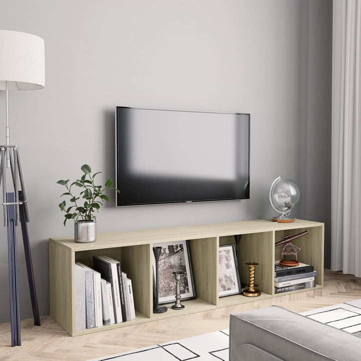 Bokhylla/Tv-Bänk Hantverksmässig Ek 36X30X143Cm Konstruerat Trä