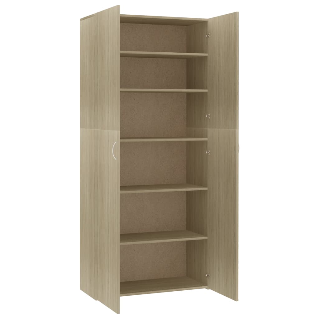 Skoskåp Sonoma-Ek 80X35,5X180 Cm Konstruerat Trä