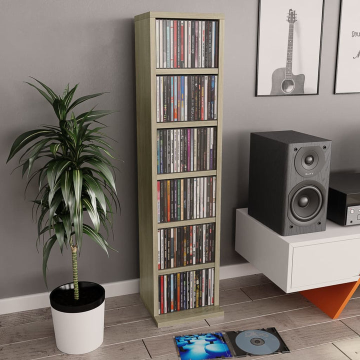 Cd-Hylla 21X20X88 Cm Konstruerat Trä