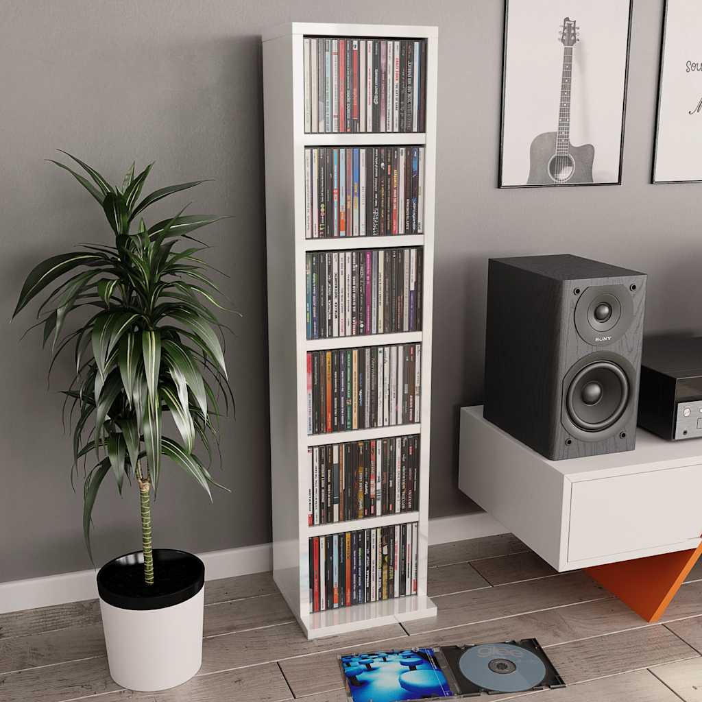 Cd-Hylla 21X20X88 Cm Konstruerat Trä