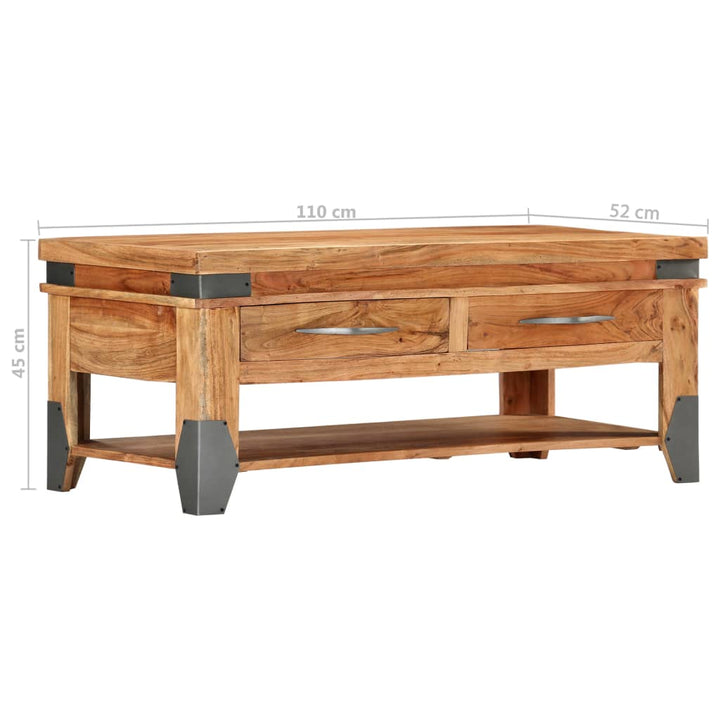 Soffbord 110X52X45 Cm Massivt Akaciaträ