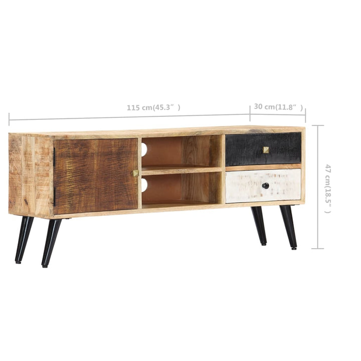 Tv-Bänk 115X30X47 Cm Massivt Mangoträ