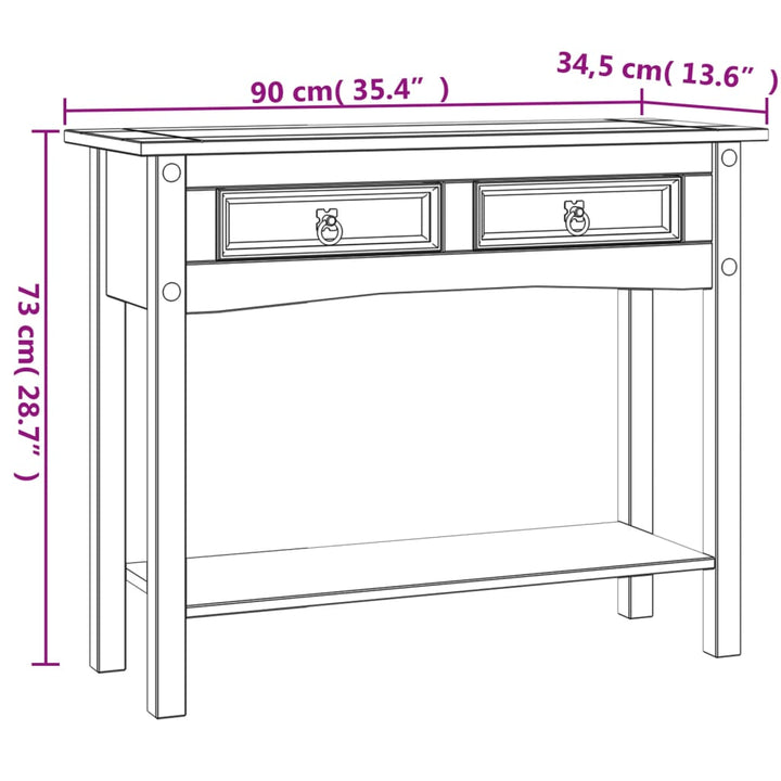 Konsolbord Mexikansk Coronastil Furu 90X34,5X73 Cm