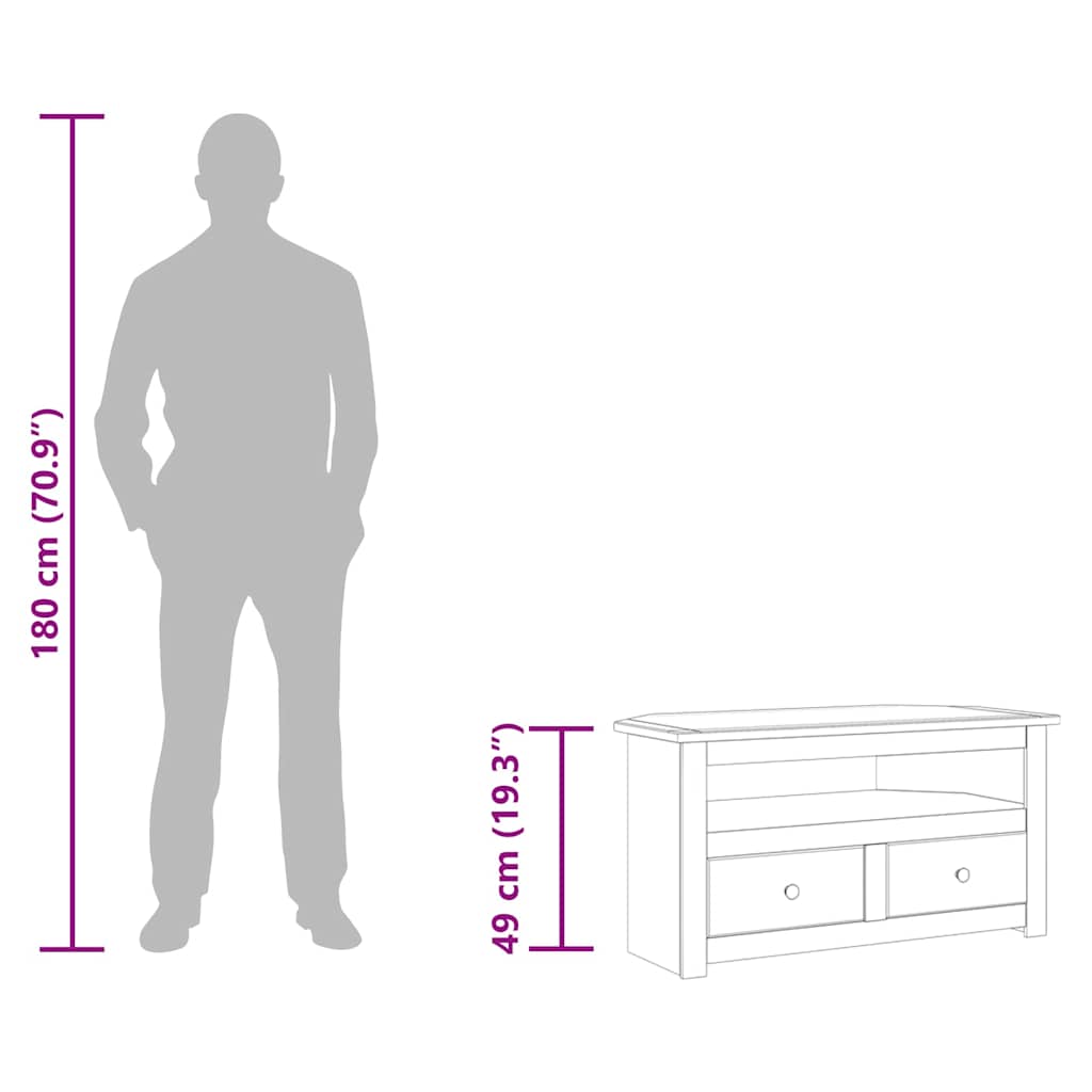 Tv-Bänk Hörn 93X49X49 Cm Massiv Furu Panama