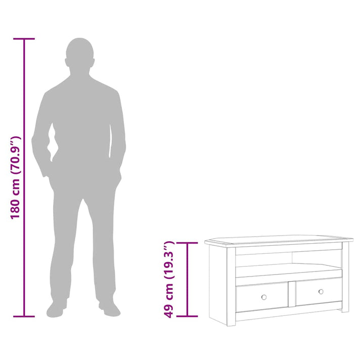 Tv-Bänk Hörn 93X49X49 Cm Massiv Furu Panama