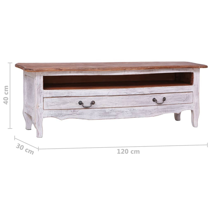Tv-Bänk 120X30X40 Cm Massivt Mahognyträ