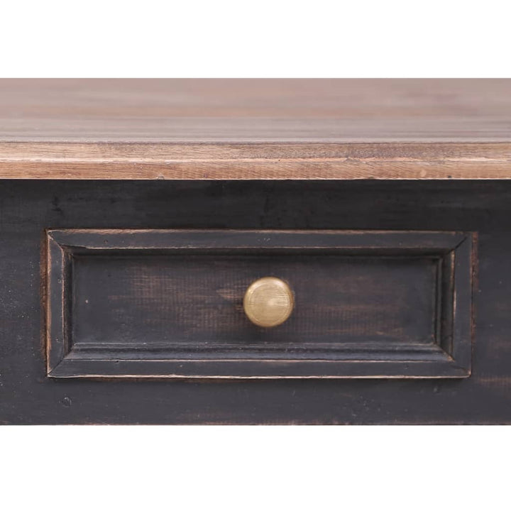Skrivbord Med 3 Lådor 117X57X75 Cm Massiv Mahogny