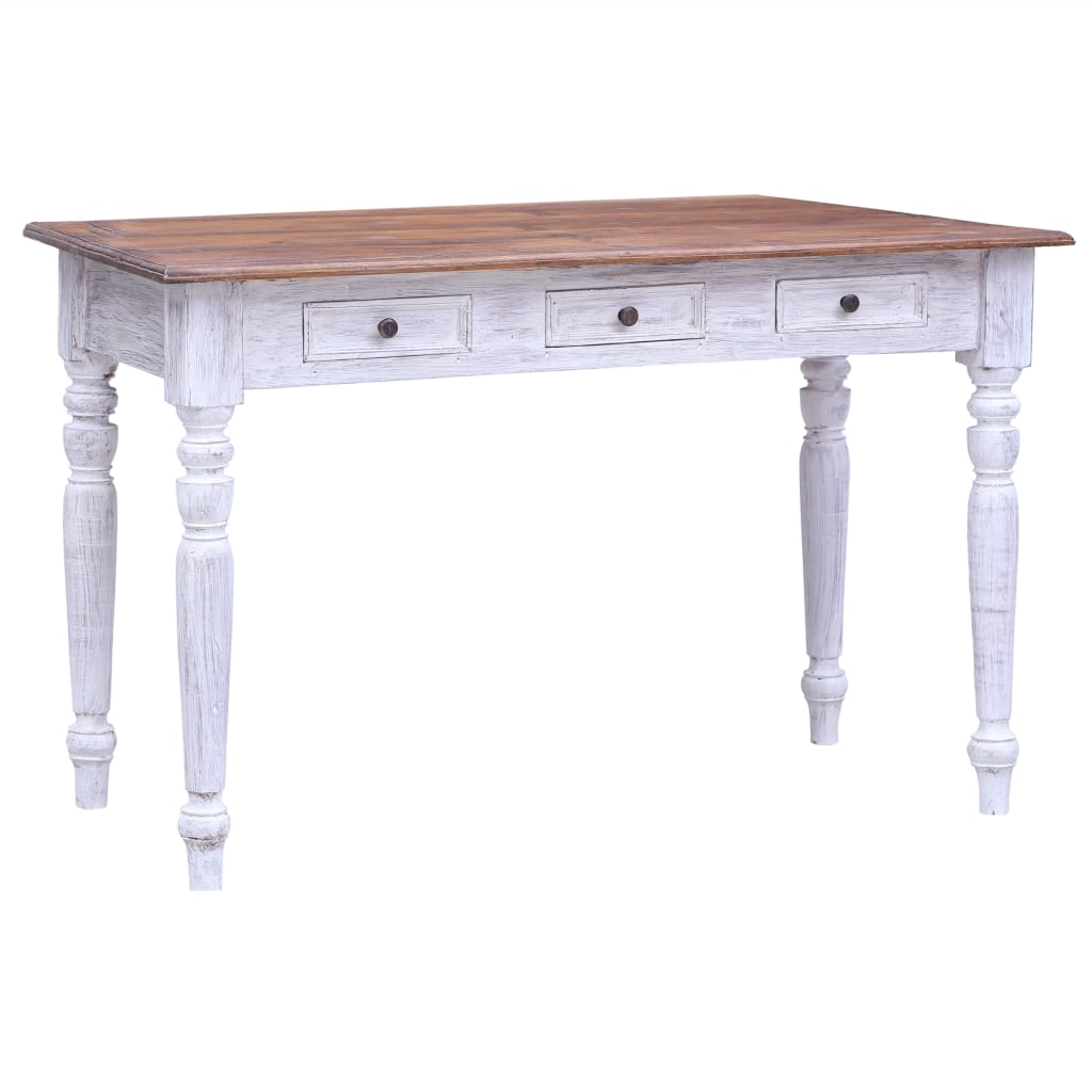 Skrivbord Med Lådor 117X57X75 Cm Massivt Mahognyträ