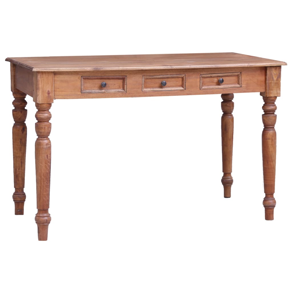 Skrivbord Med Lådor 117X57X75 Cm Massivt Mahognyträ