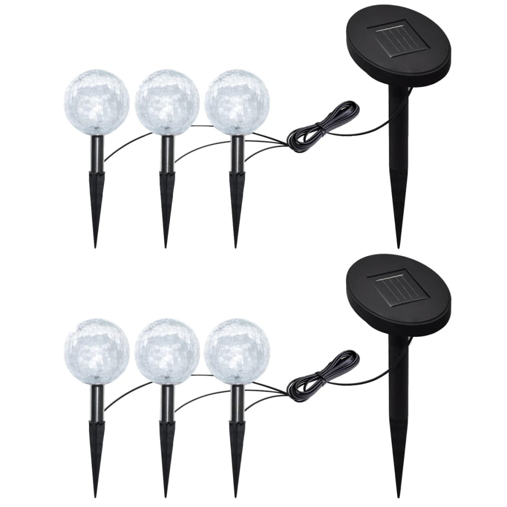 Utomhuslampor 6 St Led Med Spett Och Solpaneler