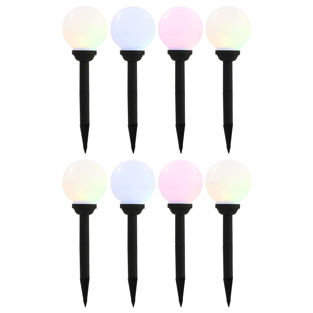 Solcellslampor Med Led 8 St Sfäriska 15 Cm Rgb