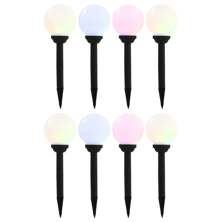 Solcellslampor Med Led 8 St Sfäriska 15 Cm Rgb
