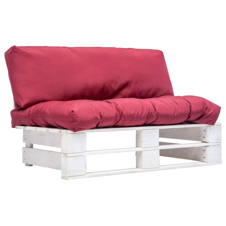 Pallsoffa Med Dynor Grå Massiv Furu