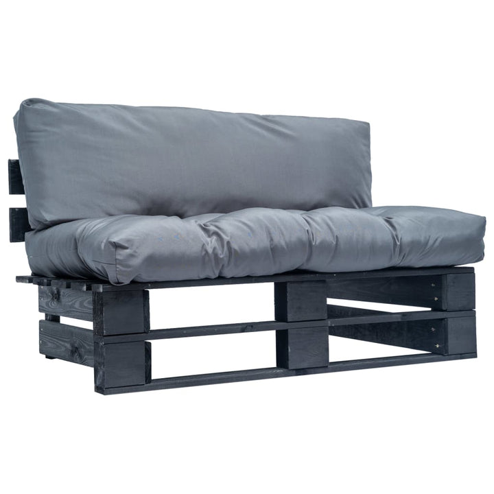 Pallsoffa Med Dynor Röd Massiv Furu