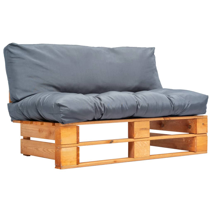 Pallsoffa Med Dynor Röd Massiv Furu