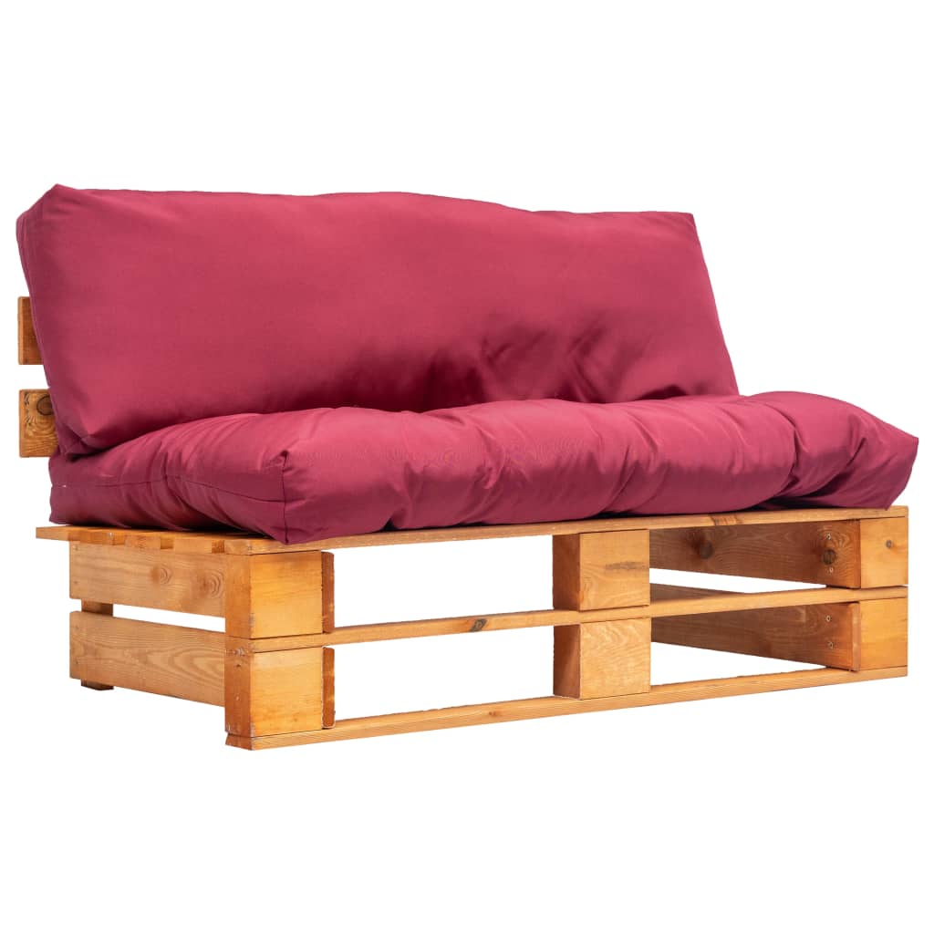 Pallsoffa Med Dynor Grå Massiv Furu