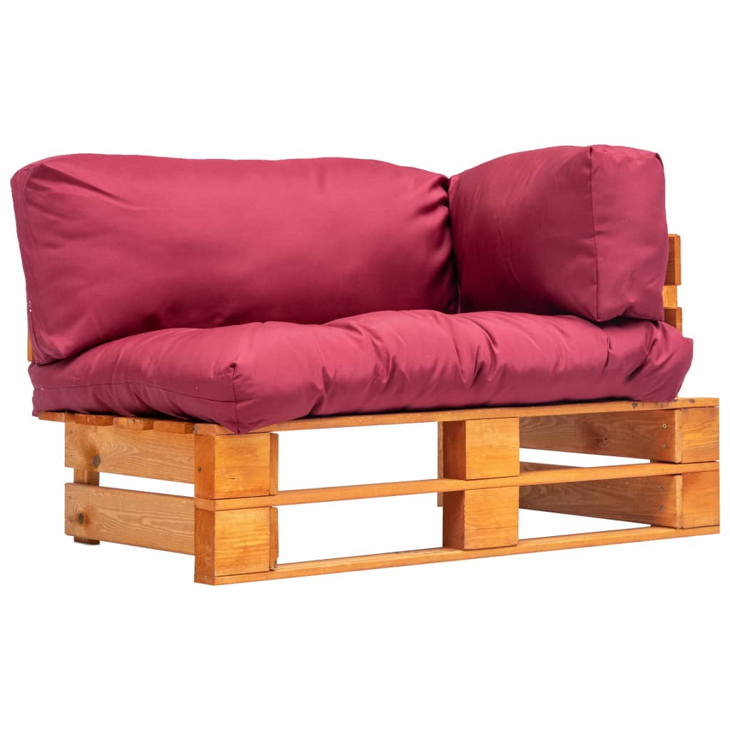 Pallsoffa Med Dynor Grå Massiv Furu