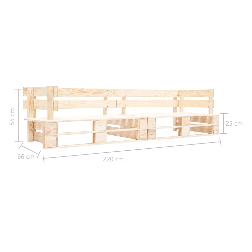 Pallsoffa 2-Sits Naturfärgat Trä