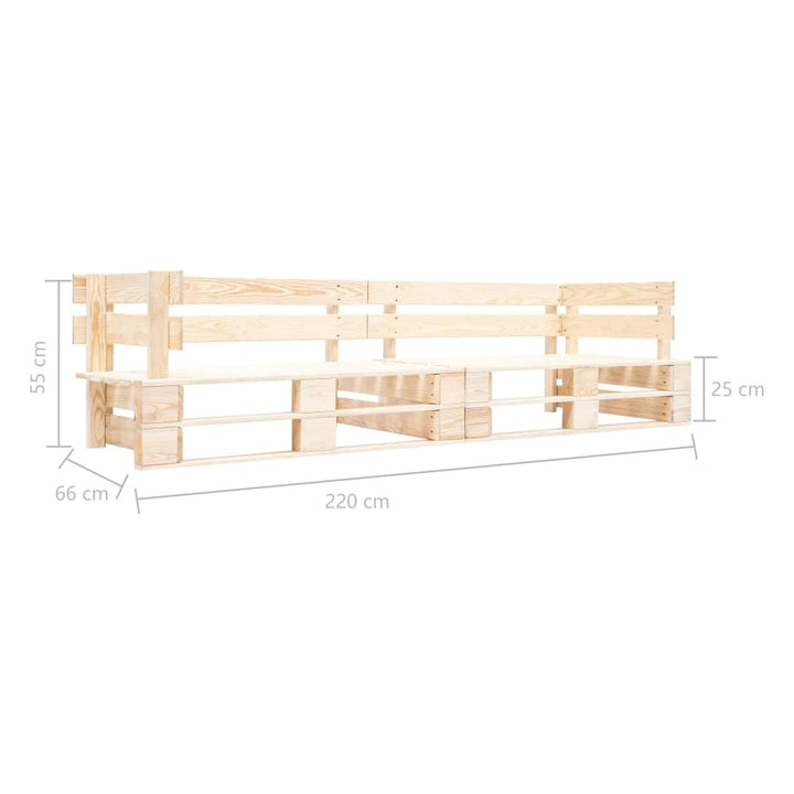 Pallsoffa 2-Sits Naturfärgat Trä