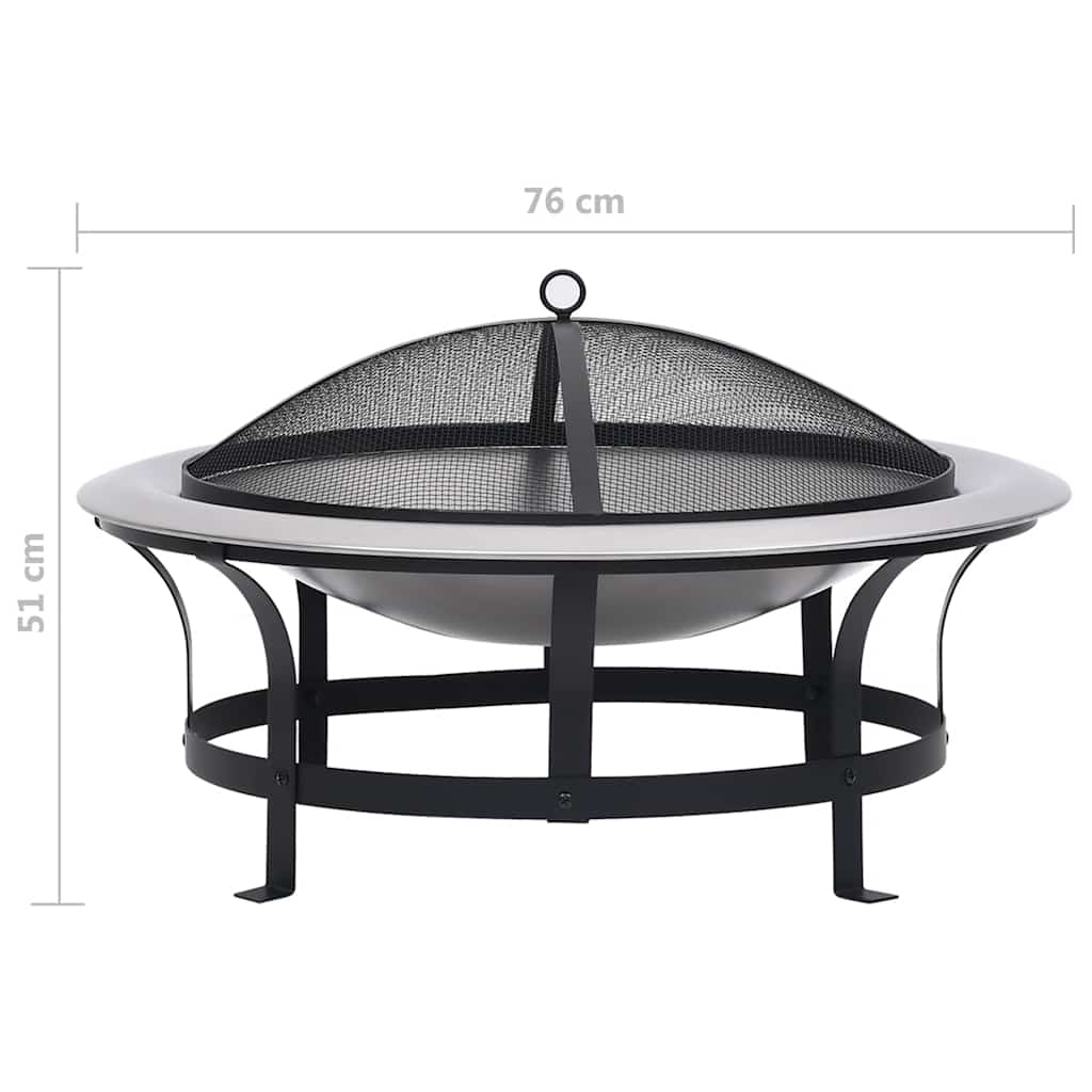 Eldfat Med Grill Rostfritt Stål 76 Cm