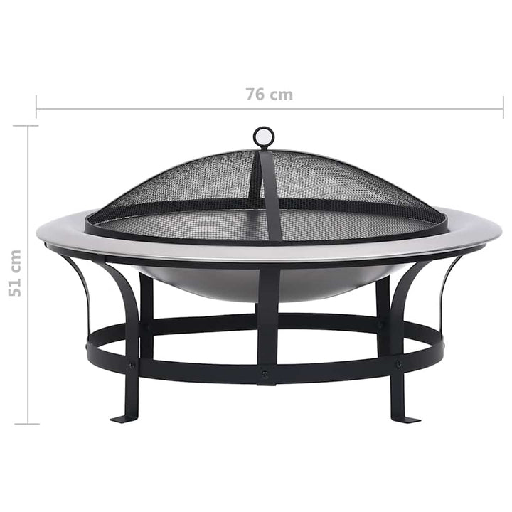 Eldfat Med Grill Rostfritt Stål 76 Cm