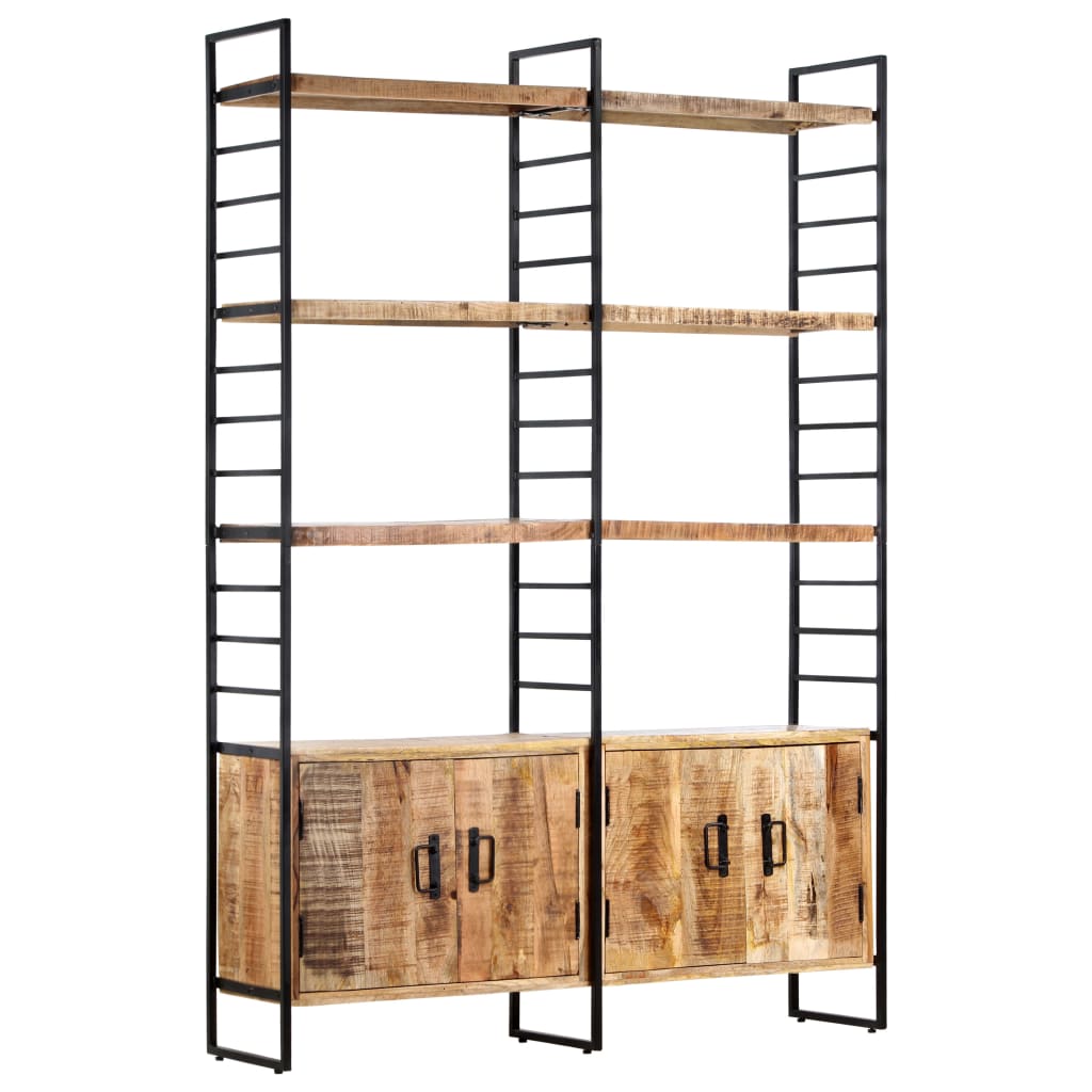 Bokhylla Med 4 Hyllplan 124X30X180 Cm Grovt Mangoträ